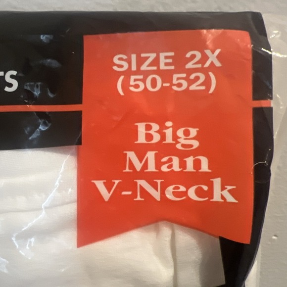 Vintage Men's Hanes V-Neck T Shirt 3 Pack New Big Man Size‎ 2X (50-52) Preshrunk - Picture 2 of 6